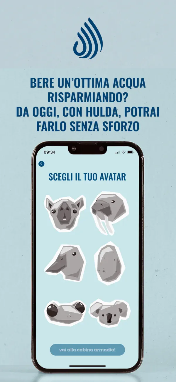 Hulda: your water diary Choose your avatar App Screenshot